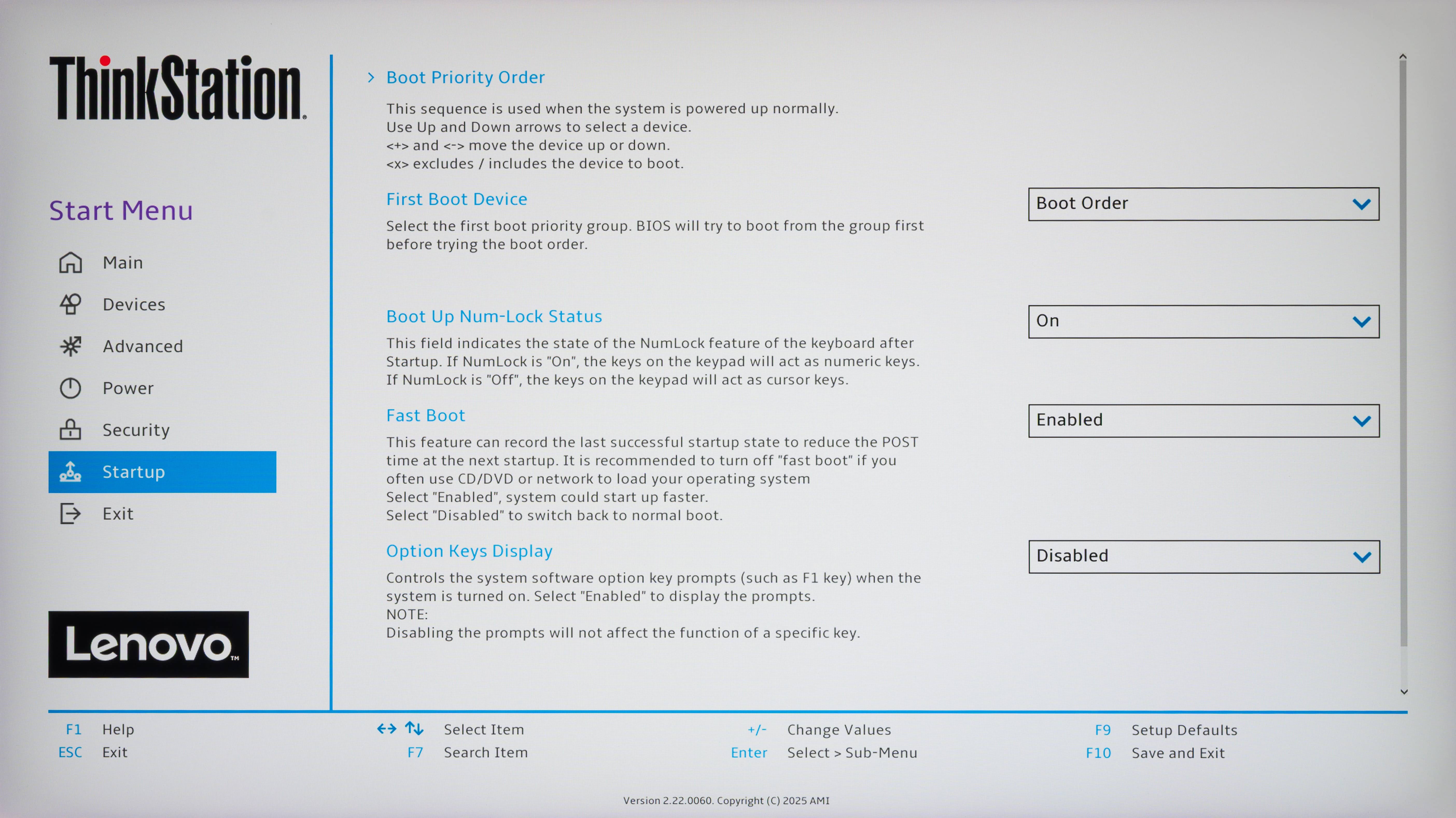 Startup主菜单 Startup主菜单