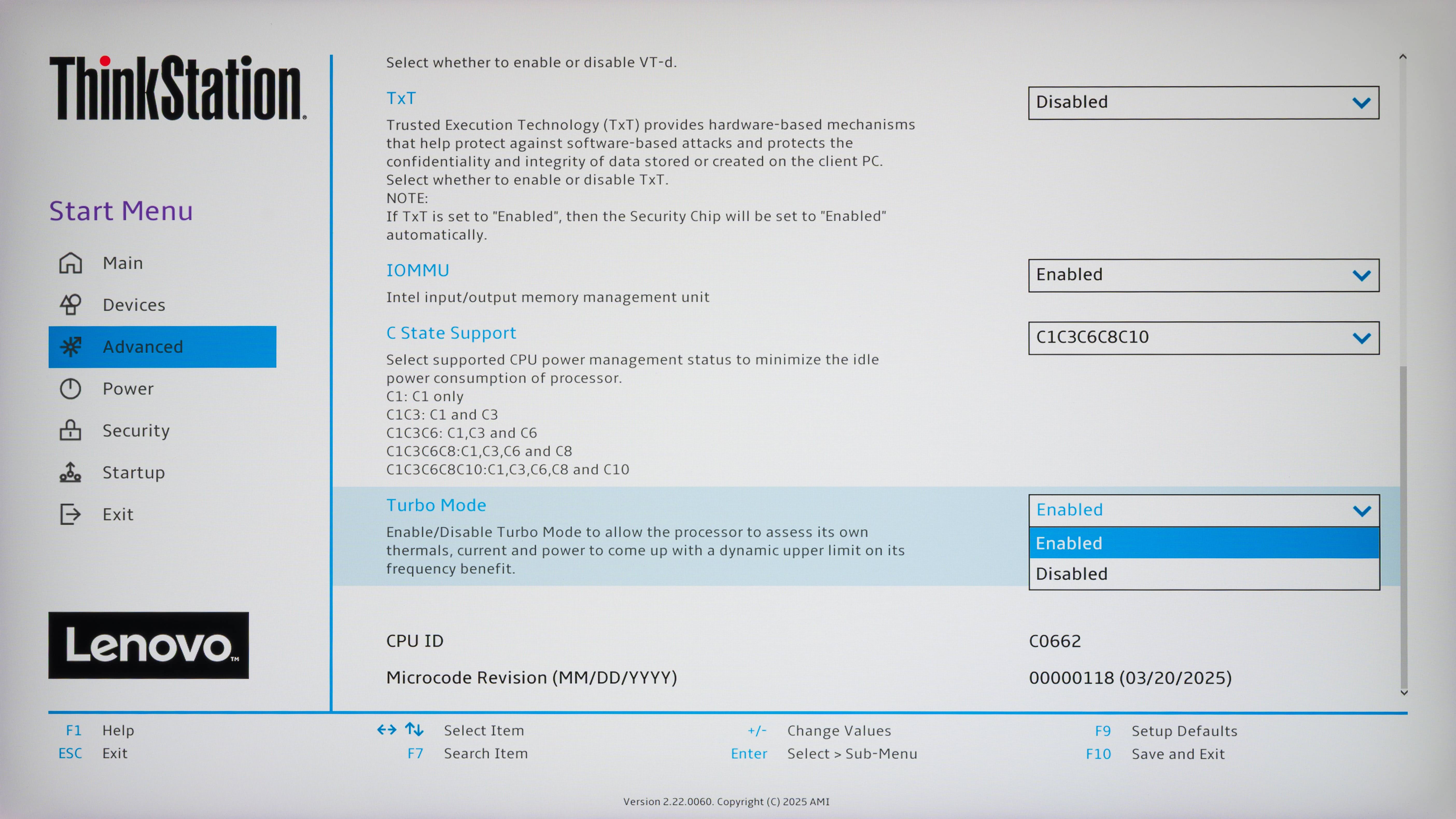 CPU Setup子菜单2 CPU Setup子菜单2